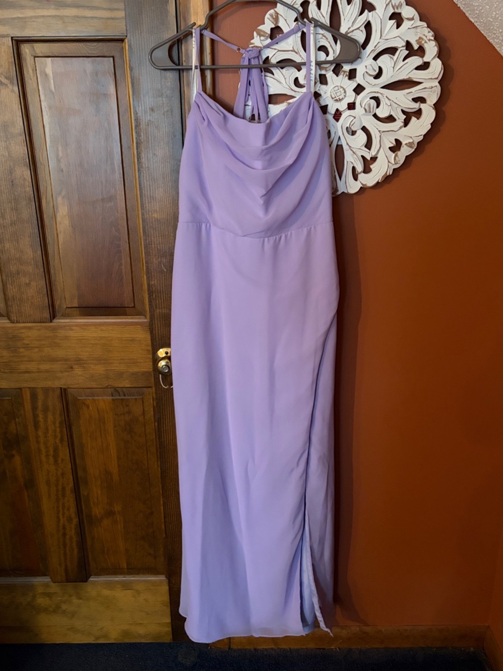 Lilac Cowl Neck Halter Dress- Evening or Bridesmaid